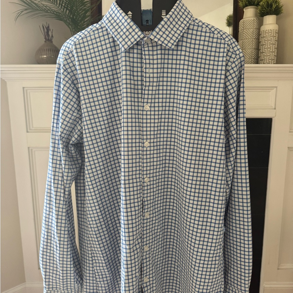 Mizzen+Main Monaco Navy and White Plaid Men's Shirt
